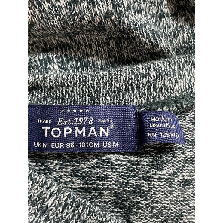 Topman Men's Gray Heather Long Sleeve Crew Neck Knit Pocket Sweater Top Size M