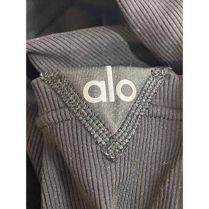 Alo Womens Black Sports Athletic Activewear Thigh High Compression Stockings S/M