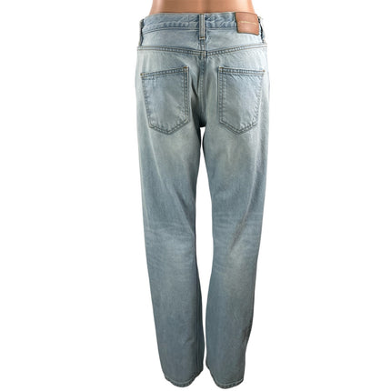 Zara Women's Blue Light Wash High Rise Distressed Straight Denim Jeans Size 6