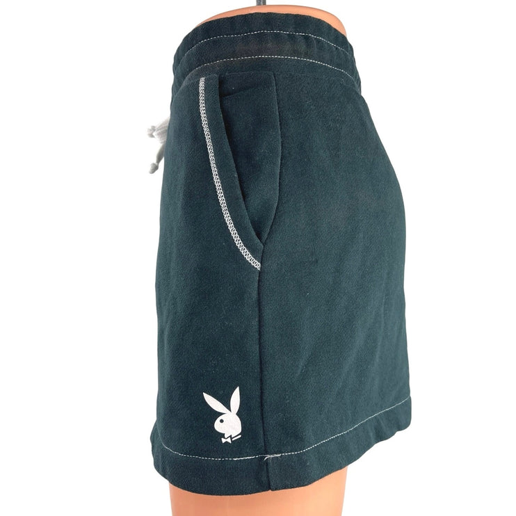 Playboy by Pacsun Green White Logo High Waist Drawstring Straight Mini Skirt S