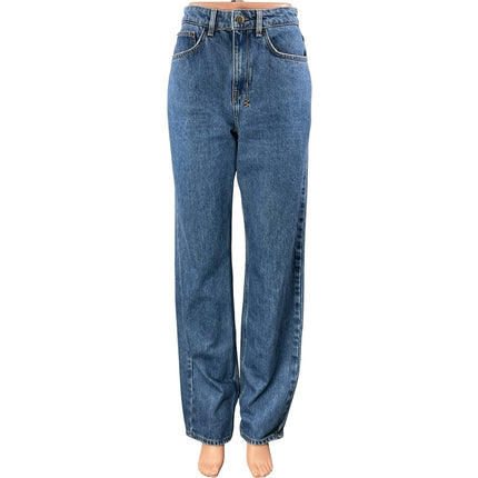Ksubi Women's Blue Medium Wash High Rise Straight Leg Denim Jeans Pants Size 26
