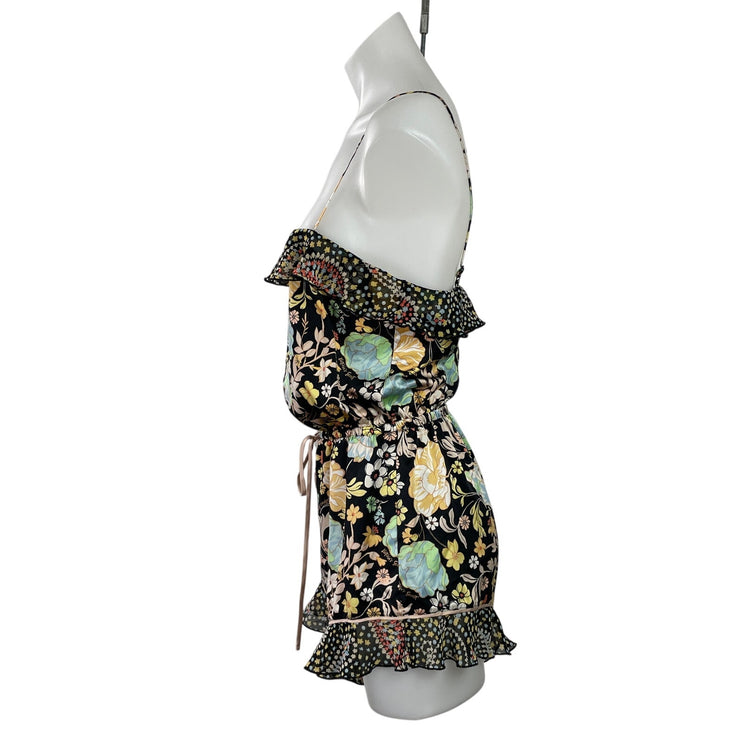 Victoria's Secret Multicolor Ruffle Floral Cami Romper Sleepwear Pajamas Size S