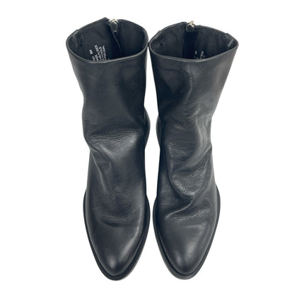 NWOB Steve Madden Nexie Women's Black Leather Pointed Toe Zip Ankle Boots Size 8