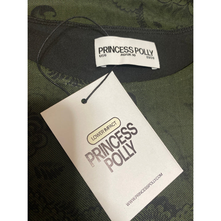 NEW Princess Polly Matilde Green Floral Sleeveless Crop Top & Mini Skirt Set 6