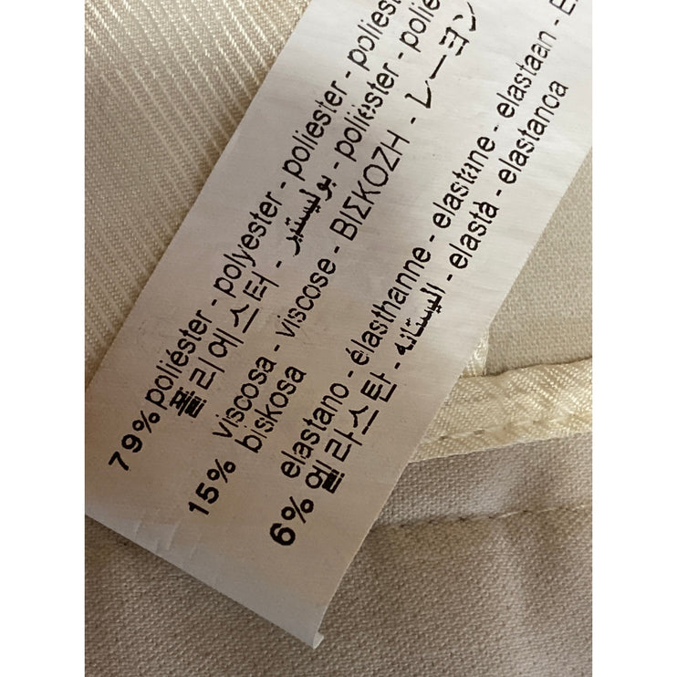 Zara Women's White High Waisted Wide Leg Baggy Trousers Dress Pants Size S