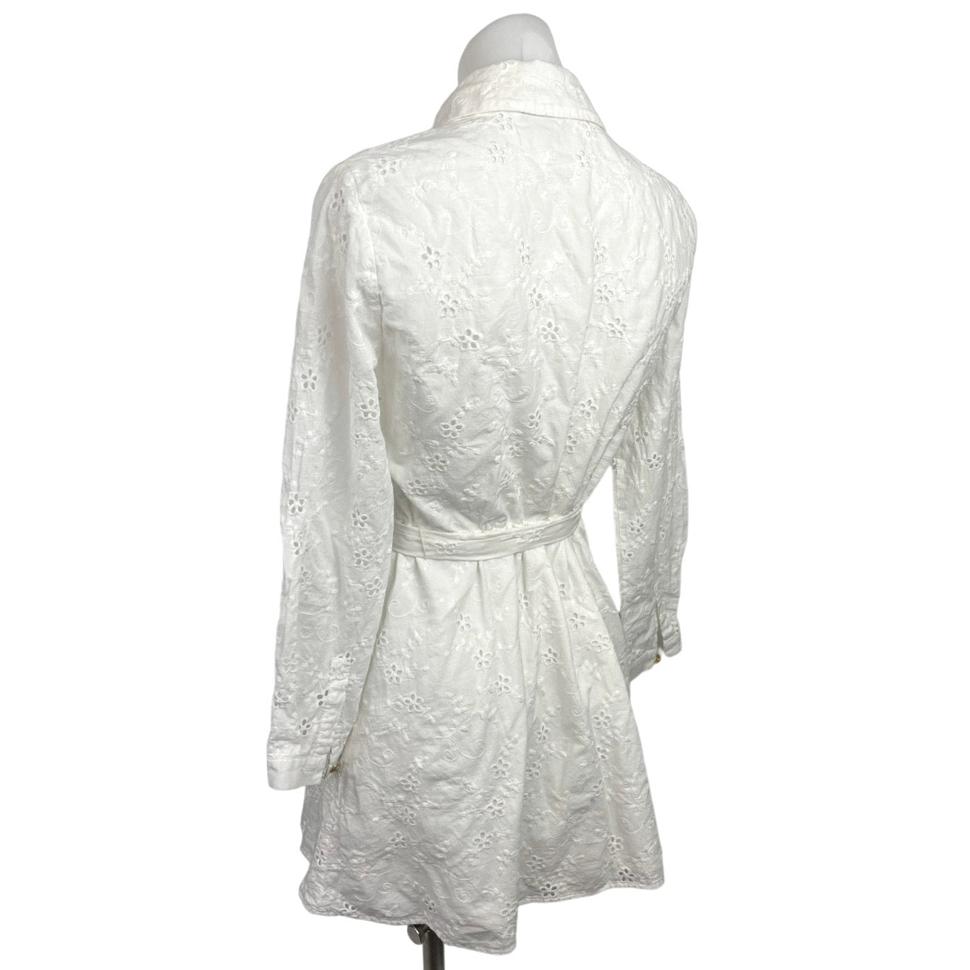 Zara White Collared Floral Embroidered Long Sleeve Mini Shirt Dress Si Brie Zara White Collared Floral Embroidered Long Sleeve Mini Shirt Dress Si Brie