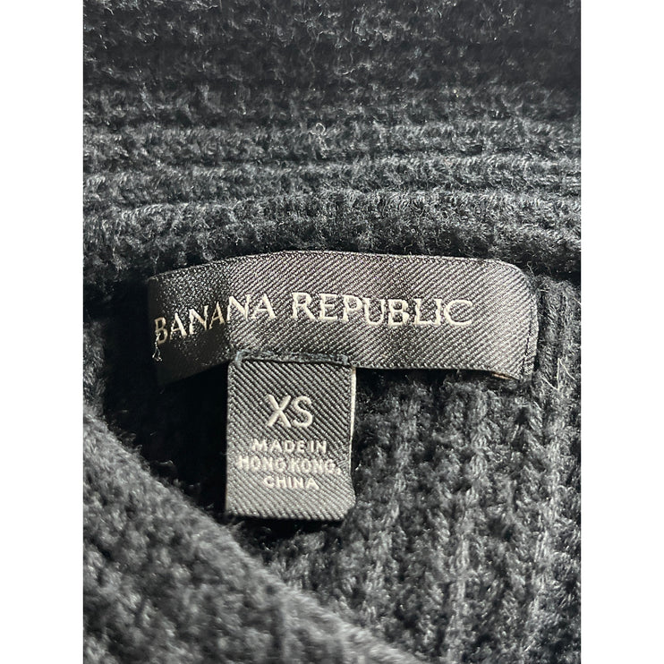 Banana Republic Women's Black Knit Mock Neck Long Sleeve Sweater Top Size XS