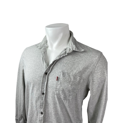 Levi's Men's Gray Heather Long Sleeve Button Down Chest Pocket Shirt Top Size L