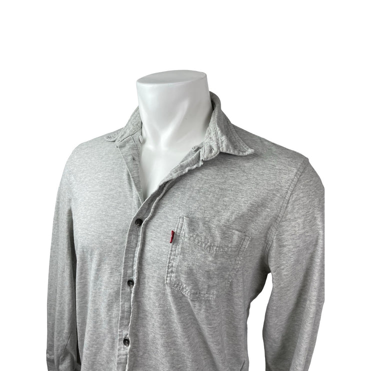 Levi's Men's Gray Heather Long Sleeve Button Down Chest Pocket Shirt Top Size L
