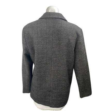 Urban Outfitters Gray Plaid Double Breasted Long Sleeve Blazer Coat Jacket Sz M