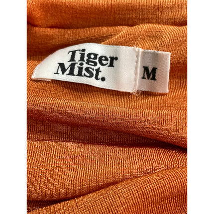 Tiger Mist Coral Strapless Tube Bandeau Cutout Tie Ruched Mini Bodycon Dress M