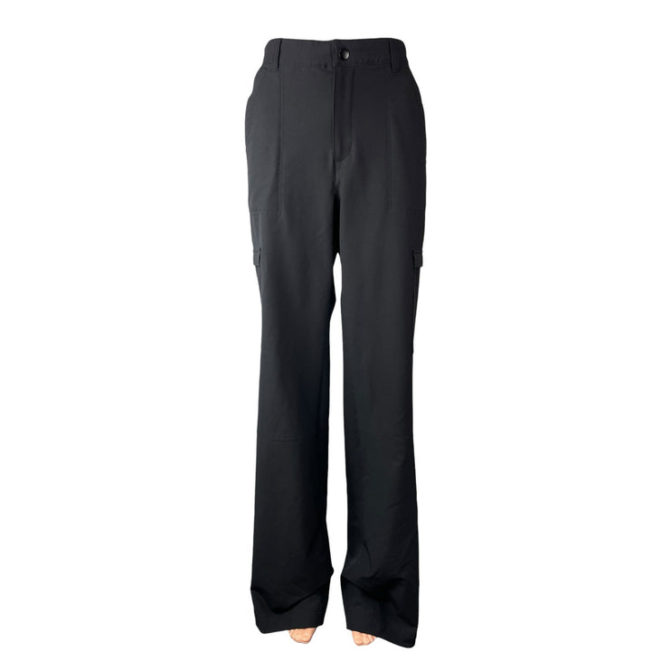 Old Navy Stretch Tech Black High Waisted Wide Leg Trousers Dress Pants S Tall