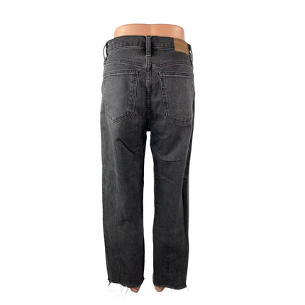 Madewell The Perfect Vintage Women's Black High Rise Straight Denim Jeans Sz 26