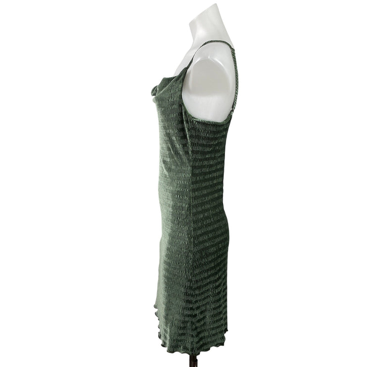 Le Lis Women's Green Sleeveless Cami Camisole Cowl Neck Mini Slip Dress Size S