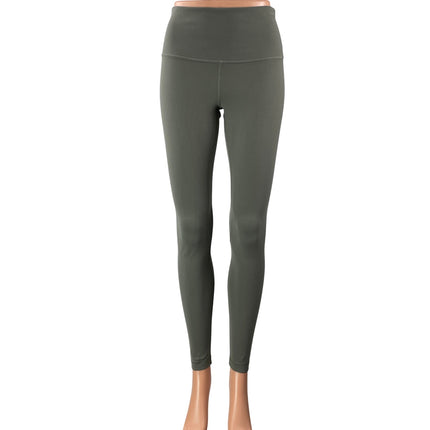 Lululemon Wunder Under Gray Green High Waisted Athletic Yoga Leggings Pants Sz 6