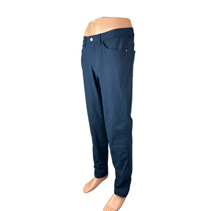 Lululemon ABC Men's Blue Slim Fit Straight Casual Chino Khaki Trousers Pants 32