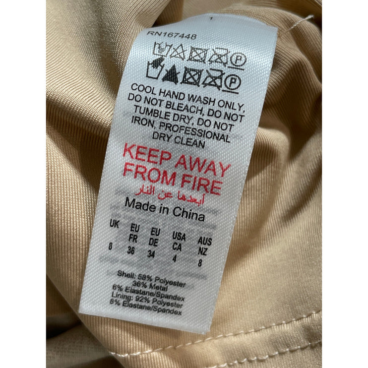 NEW PrettyLittleThing Gold Bandeau Tube Beaded Rhinestone Maxi Bodycon Dress 4