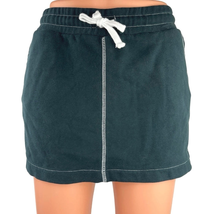 Playboy by Pacsun Green White Logo High Waist Drawstring Straight Mini Skirt S