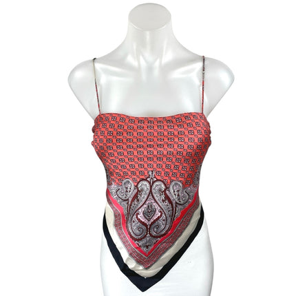 Zara Multicolor Floral Paisley Bandana Sleeveless Cami Tank Crop Top Size XS