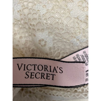Victoria's Secret Women's Cream Floral Lace Racerback Wireless Bralette Bra S