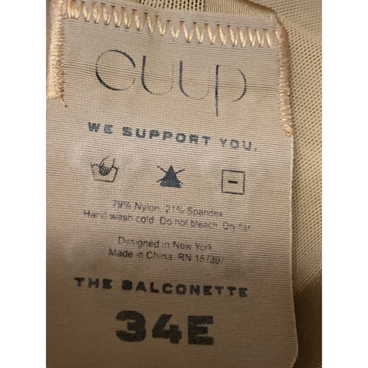 CUUP The Balconette Womens Brown Mesh Adjustable Straps Underwire Bra Top 34E