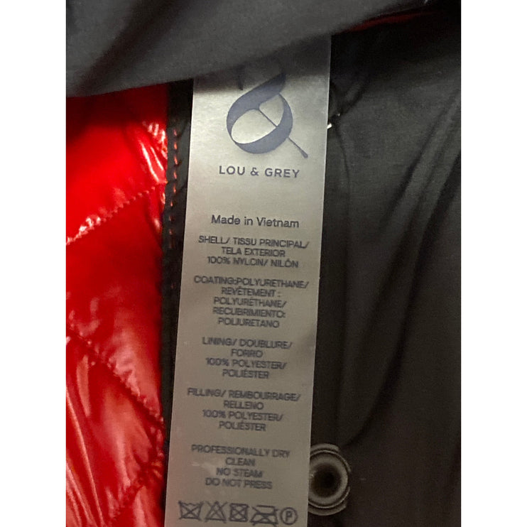 NEW Lou & Grey Gorpcore Red Faux Vegan Leather Quilted Vest Puffer Coat Jacket M