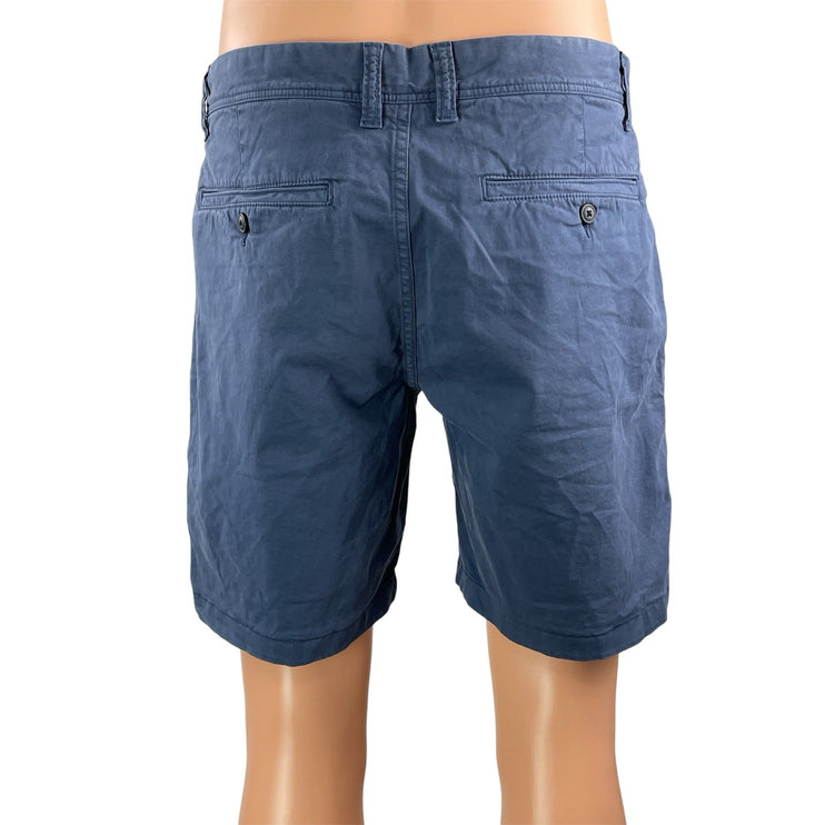 MJB Men's Blue Mid Rise Golf Casual Straight Chino Khaki Bermuda Shorts Size 34
