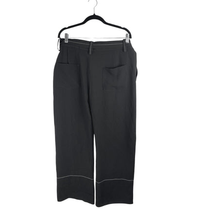 NEW Zara Women's Black Wide Leg High Waist Tie Belted Trousers Dress Pants Sz XL