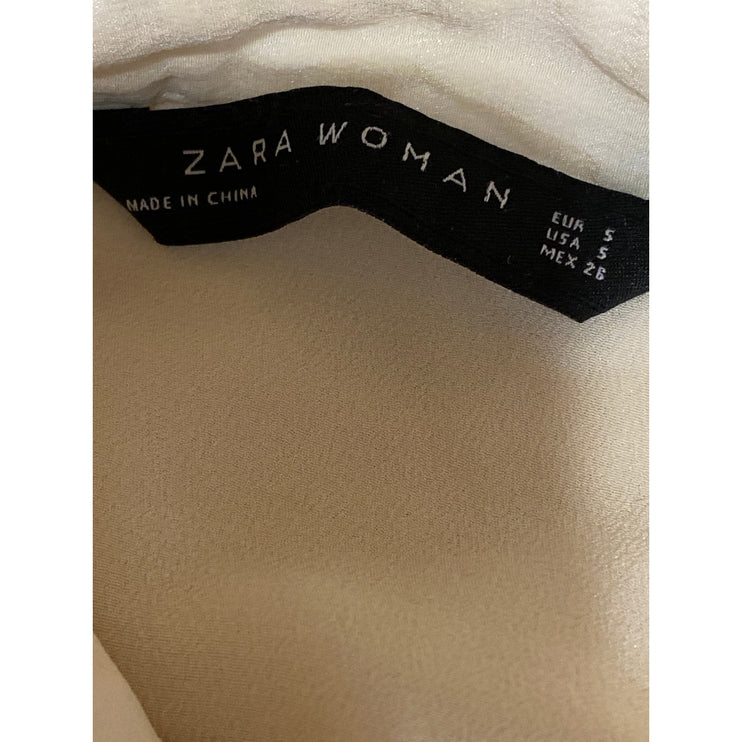 Zara Women's Yellow Chest Pocket Long Sleeve Button Down Blouse Shirt Top Size S