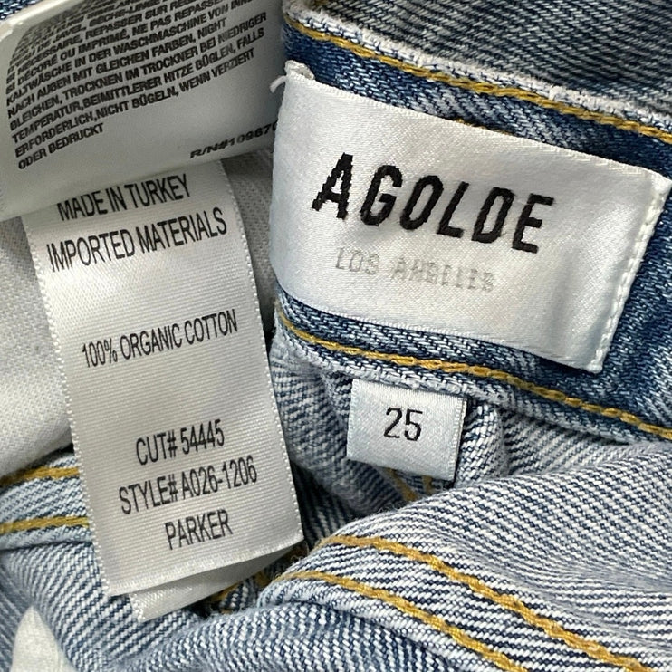 AGOLDE Parker Women's Blue Distressed Vintage Cut Off Denim Jeans Shorts Size 25
