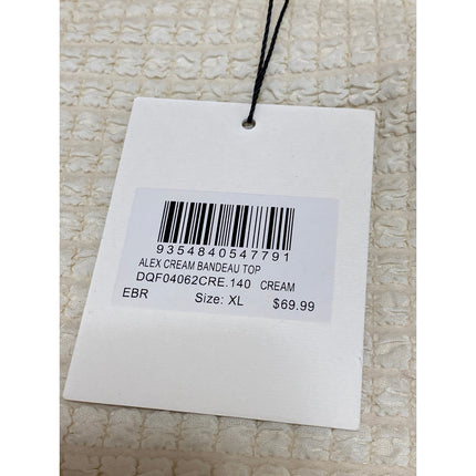 NEW Dissh Alex Cream Strapless Sleeveless Bandeau Textured Blouse Top Size XL