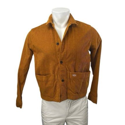 Dickies Men's Tan Corduroy Long Sleeve Button Up Pocket Shirt Jacket Size S