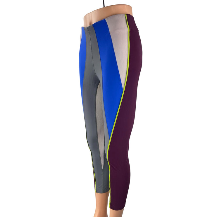Women's Color Block Mid Rise Skinny Yoga Athletic Activewear Leggings Pants Sz S