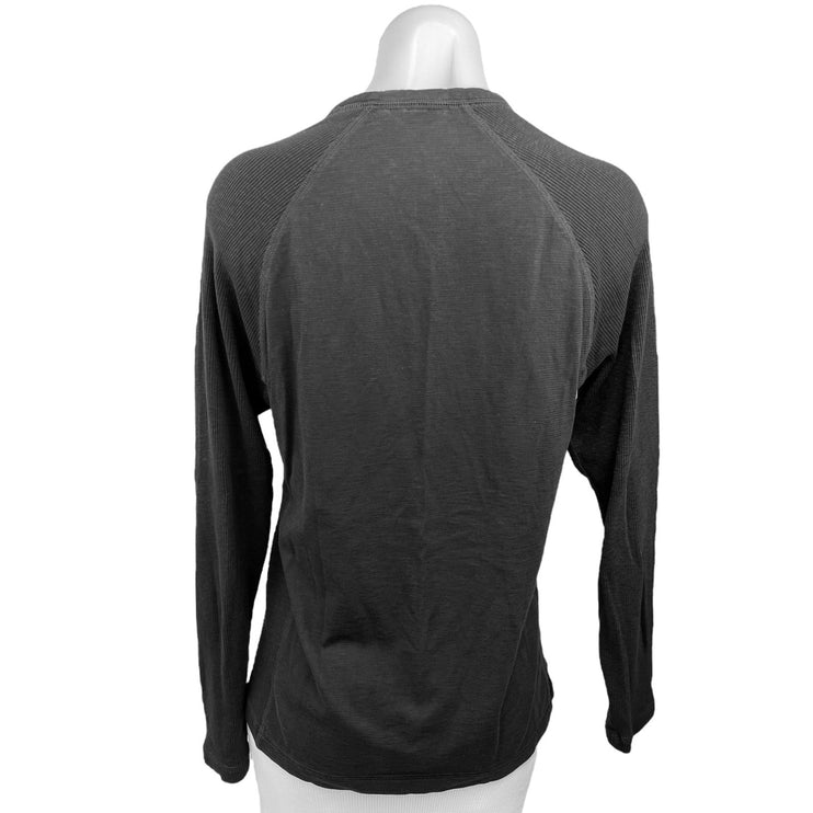 Calvin Klein Black V Neck Basic Pullover Raglan Long Sleeve T Shirt Top Size S