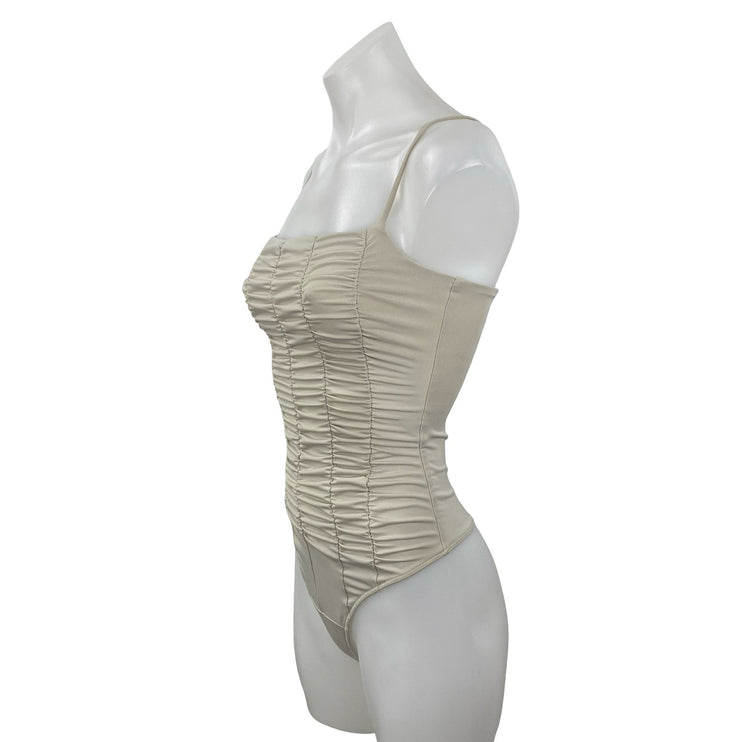 Abercrombie & Fitch Slinky Ruched Sleeveless Cami Camisole Tank Bodysuit Top XS