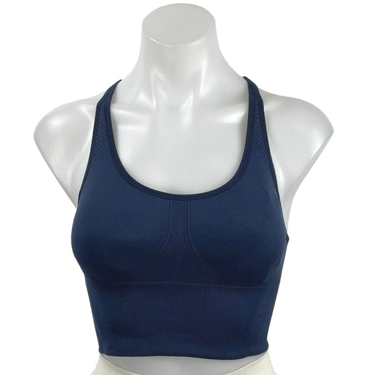 Tory Burch Sports Navy Blue Racerback Yoga Workout Athletic Crop Top Size