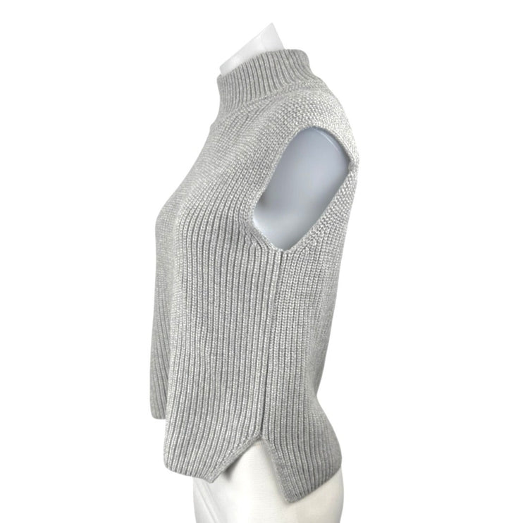Abercrombie & Fitch Gray Ribbed Knit Turtleneck Sleeveless Sweater Vest Top XXS