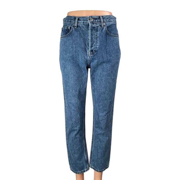 Everlane The 90's Cheeky Blue High Waisted Straight Leg Denim Jeans Pants Sz 26