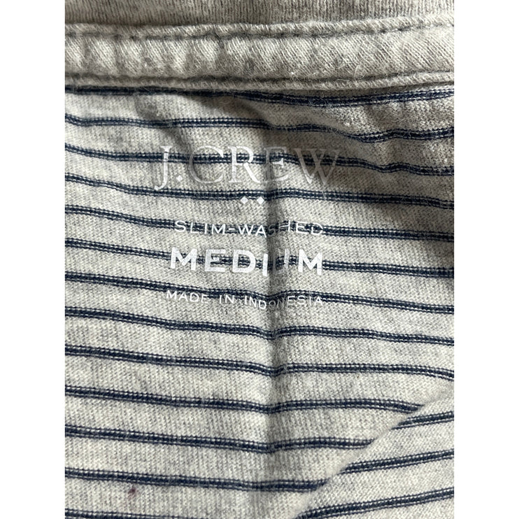 J.Crew Men's Gray Striped Slim Washed Short Sleeve Pocket T Shirt Tee Top Size M