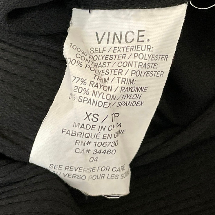 VINCE Women's Black Sleeveless Turtleneck Pleated Sweater Vest Tank Top Size XS