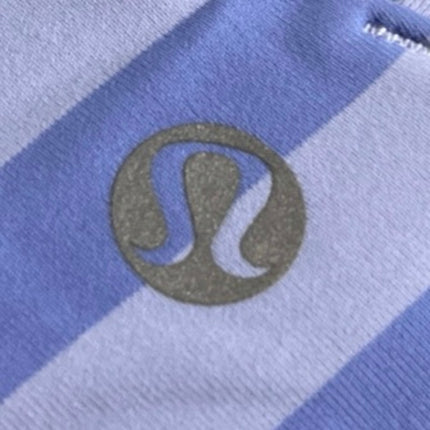 Lululemon Energy Blue Striped Sleeveless Athletic Yoga Gym Sports Bra Tank Top 2
