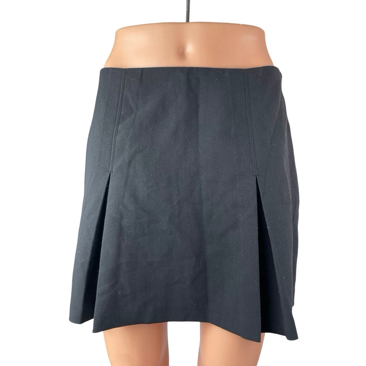 Abercrombie & Fitch Women's Black Pleated Zip Casual A Line Mini Skirt Size M