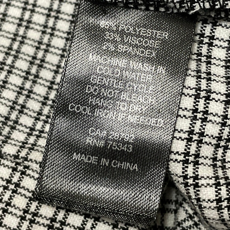 Rachel Zoe Women's Gray Plaid Long Sleeve Boat Neck Zip Work Blouse Top Size S