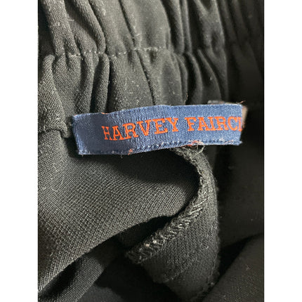 Harvey Faircloth Black High Rise Elastic Waist Straight Trousers Dress Pants M