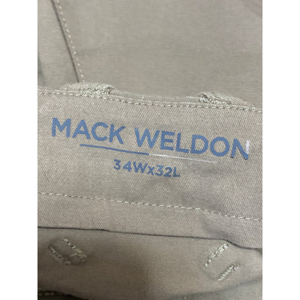 Mack Weldon Women's Beige Straight Leg Slim Chino Khaki Trousers Pants Size 34