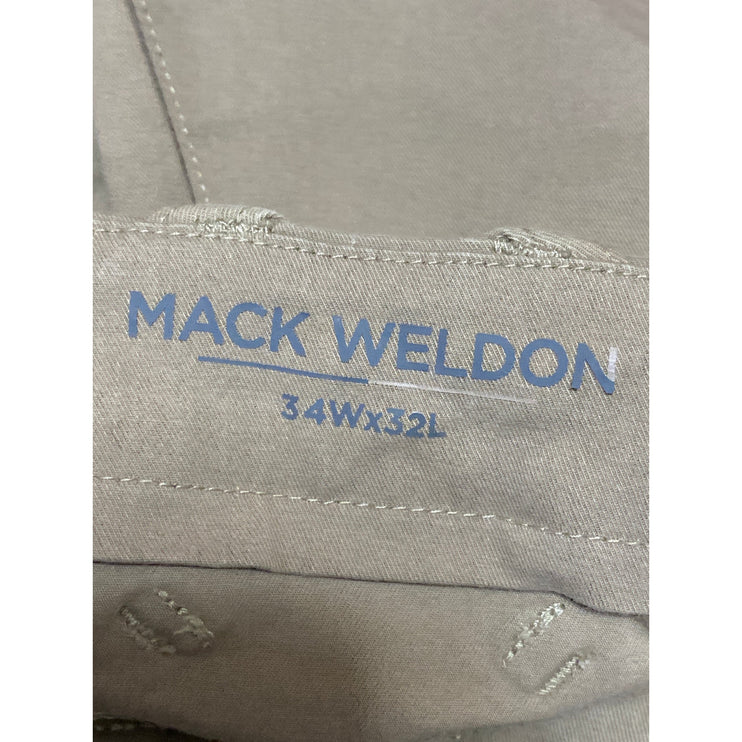 Mack Weldon Women's Beige Straight Leg Slim Chino Khaki Trousers Pants Size 34