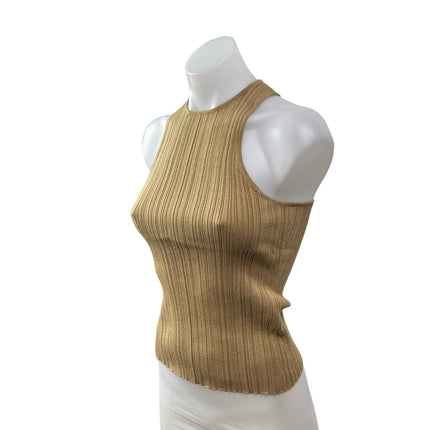 Madewell Signature Shimmer Knit Cutaway Brown Sleeveless Sweater Tank Top Sz XS