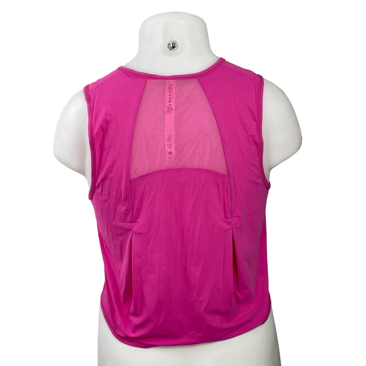 Lululemon Sculpt Women's Pink Sleeveless Mesh Athletic Cropped Tank Top Size 12