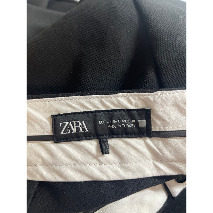 Zara Black High Waisted Balloon Carrot Barrel Wide Leg Trousers Dress Pants Sz M