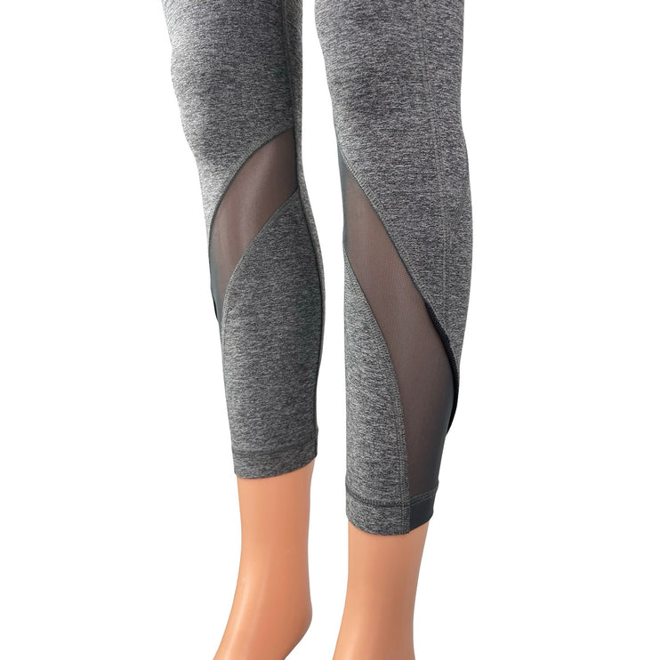 Lululemon Inspire Tight II Gray Mesh Mid Rise Yoga Athletic Leggings Pants Sz 4